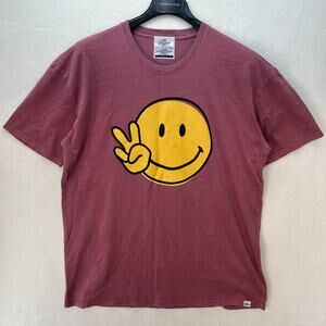 KIDS Dangerous Vintage Style T Shirt Maroon Red Women's XL Smiley Face
